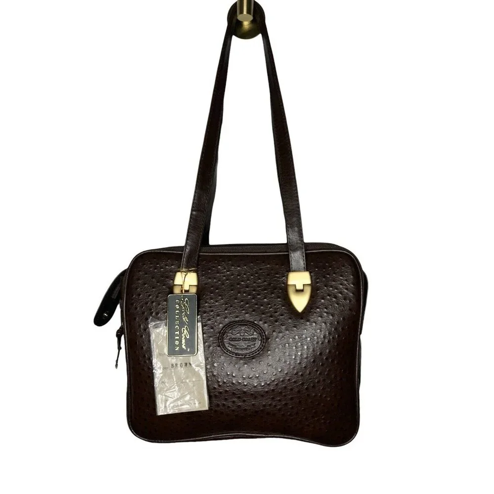 NWT Vintage Gold Coast Collection Dark Brown Leather Medium Shoulder Bag ($320)